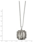 24in Rhodium-plated Kelly Waters St. Florian Medal Necklace